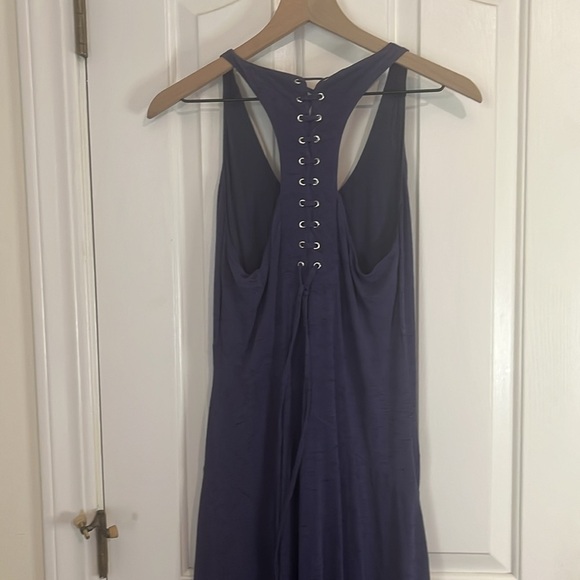 Anthropologie x Maeve | Melanie Jersey Knit Maxi Dress Lace Up Racerback Small - Picture 7 of 12